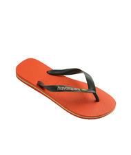 HAVAIANAS BRASIL LOGO Les tongs pour hommes coucher de soleil orange - Chaussures unisexe - 3