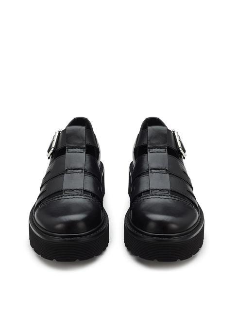 SLASH 4210 Paysage en cuir découpé noir - Chaussures Femme