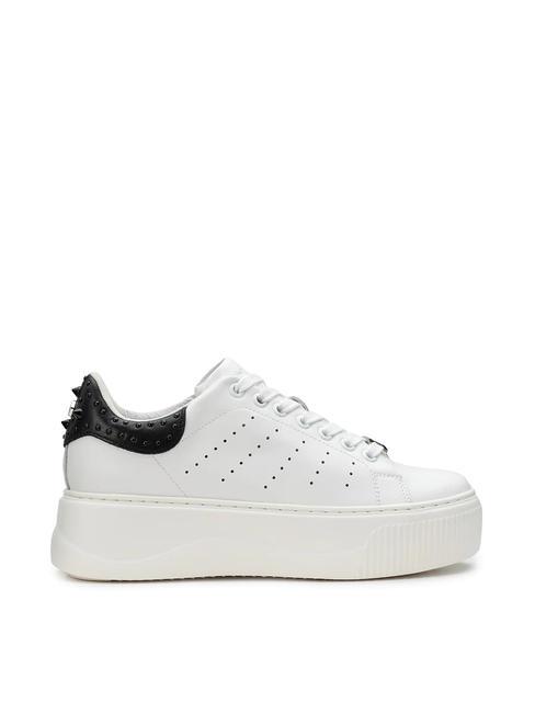 PERRY 4236 Baskets en cuir avec clous blanc noir - Chaussures Femme