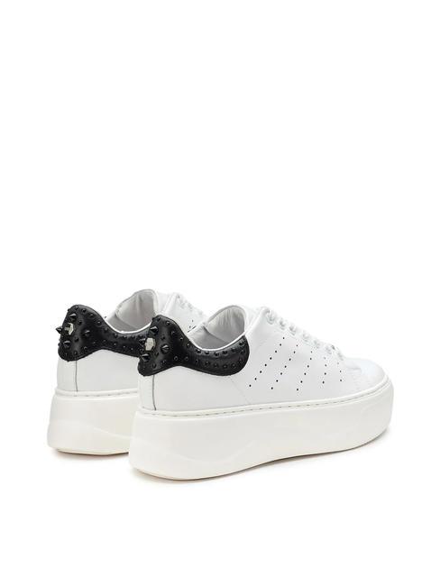 PERRY 4236 Baskets en cuir avec clous blanc noir - Chaussures Femme