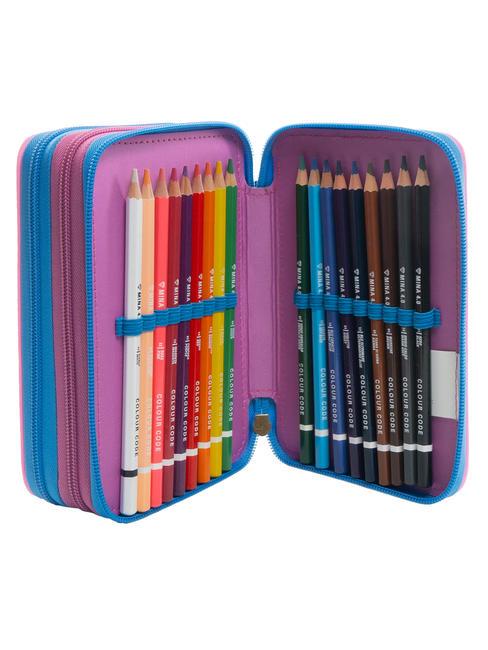 DREAMS&FLOWERS Trousse 3 zips avec trousse scolaire Noir - Étuis et Accessoires