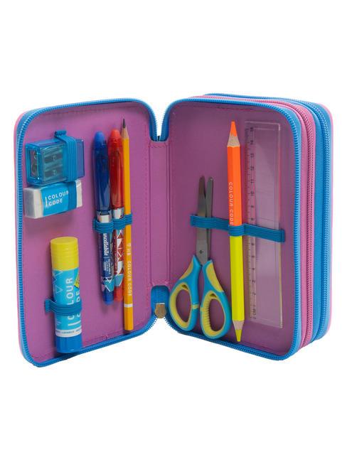 DREAMS&FLOWERS Trousse 3 zips avec trousse scolaire Noir - Étuis et Accessoires