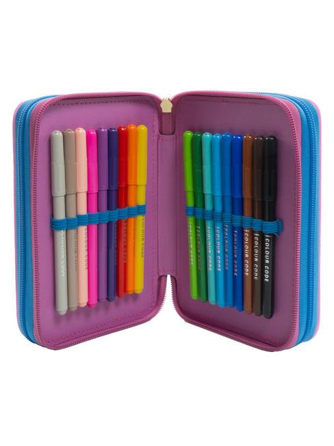 DREAMS&FLOWERS Trousse 3 zips avec trousse scolaire Noir - Étuis et Accessoires