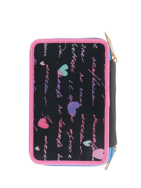DREAMS&FLOWERS Trousse 3 zips avec trousse scolaire Noir - Étuis et Accessoires