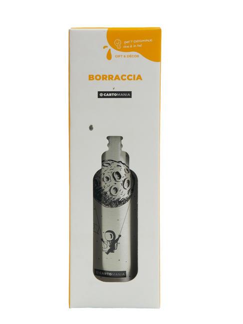 GIFT&DECOR Gourde avec bouchon paille 500 ml argent - Bouteilles thermiques