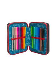 SJGANG EVER Trousse 3 zips avec trousse scolaire ROUGE - Étuis et Accessoires - 4