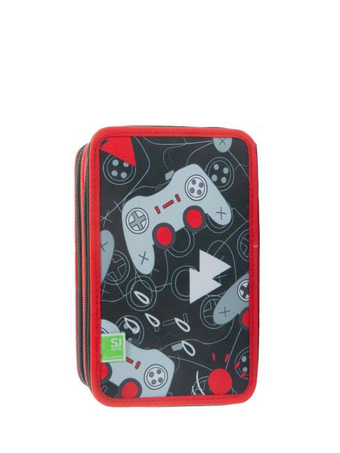 EVER Trousse 3 zips avec trousse scolaire ROUGE - Étuis et Accessoires