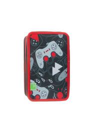 SJGANG EVER Trousse 3 zips avec trousse scolaire ROUGE - Étuis et Accessoires - 5