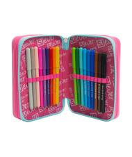 SJGANG EVER Trousse 3 zips avec trousse scolaire RHODAMINE RED - Étuis et Accessoires - 4