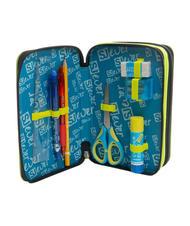 SJGANG EVER Trousse 3 zips avec trousse scolaire Bluedeep - Étuis et Accessoires - 3
