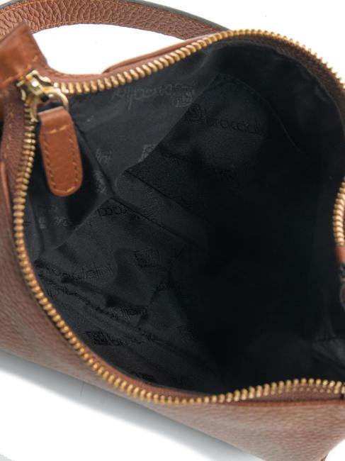 SANDRA Sac bandoulière en cuir à franges marron - Sacs pour Femme