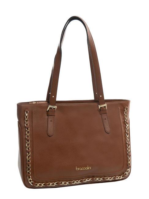 NORA Sac cabas en cuir marron - Sacs pour Femme