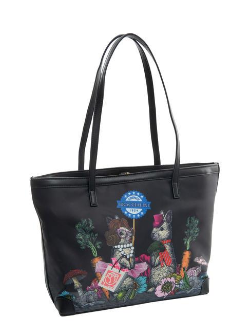 JENNIFER Sac shopping avec imprimé noir - Sacs pour Femme