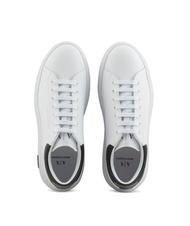 ARMANI EXCHANGE ACTION Baskets en cuir op.blanc + noir - Chaussures Homme - 3