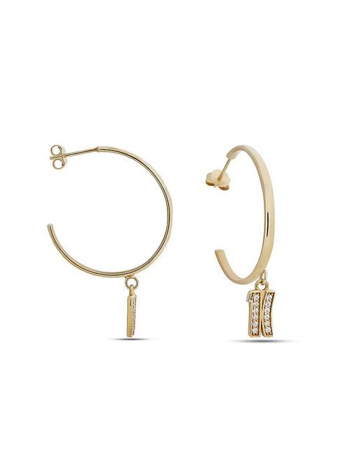 BROADWAY Boucles d'oreilles cercle avec pendentif or - Boucles d'oreilles