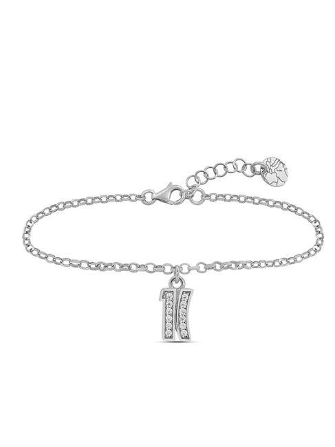 BROADWAY Bracelet avec breloque logo et zircons acier - Bracelets