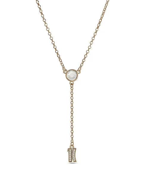 BROADWAY Collier avec breloque logo et zircons or - Colliers