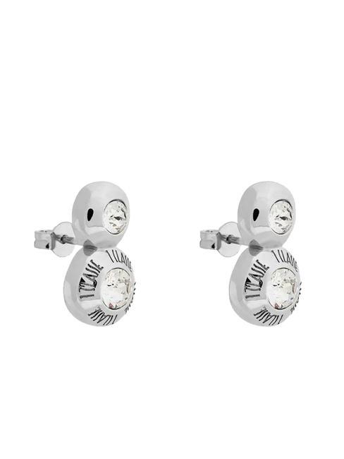 CHAMPS ELYSEES Boucles d'oreilles doubles avec zircons acier - Boucles d'oreilles
