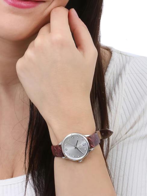 FORMENTERA Montre uniquement l'heure rouge acier - Montres