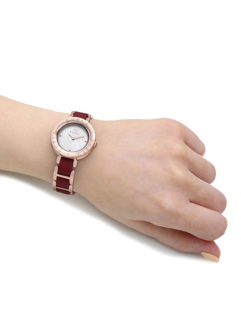 ESSENTIAL Montre uniquement l'heure rouge acier - Montres