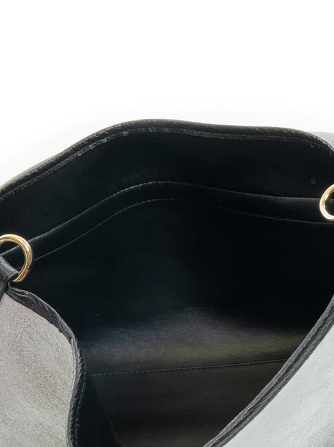 SARA Sac porte-documents en cuir Noir argent - Sacs pour Femme