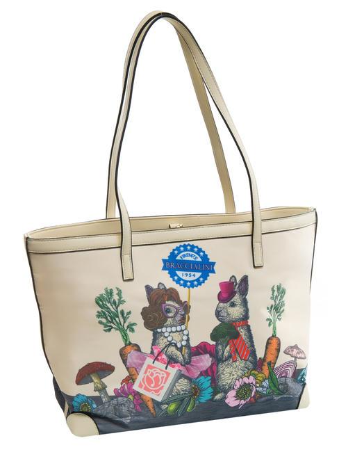 JENNIFER Sac shopping avec imprimé beige - Sacs pour Femme