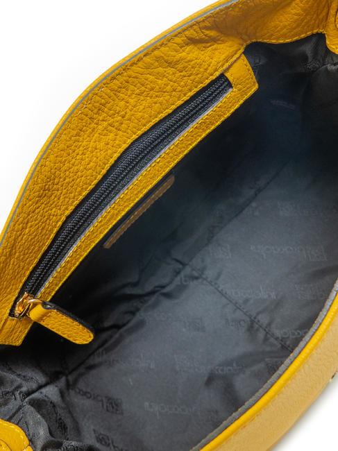 NORA Sac bandoulière en cuir à rabat jaune - Sacs pour Femme