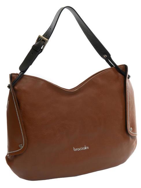NAOMI Sac en cuir martel&eacute; marron - Sacs pour Femme