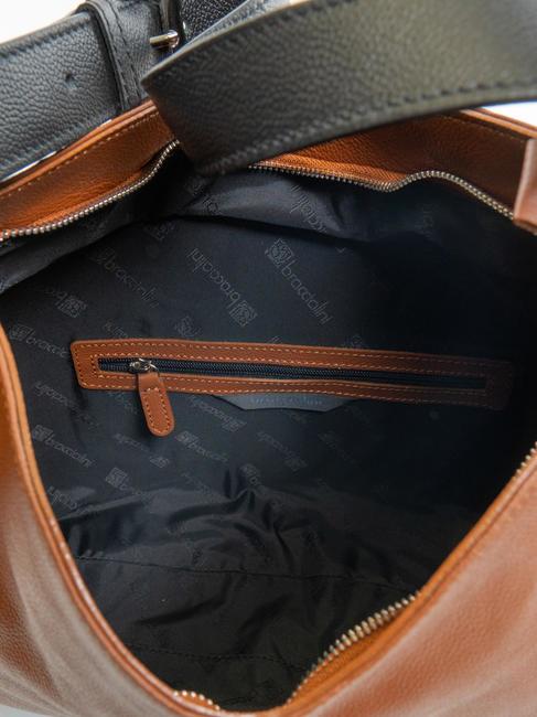 NAOMI Sac en cuir martel&eacute; marron - Sacs pour Femme