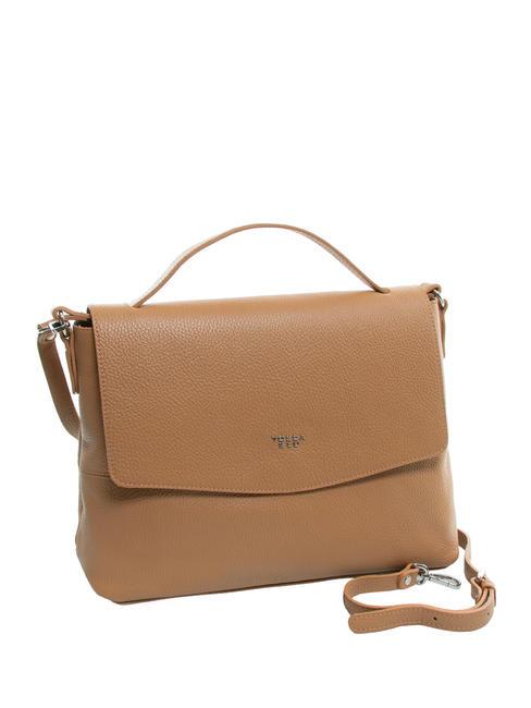 CICLAMINO Sac porte-documents en cuir martelé chameau - Sacs pour Femme