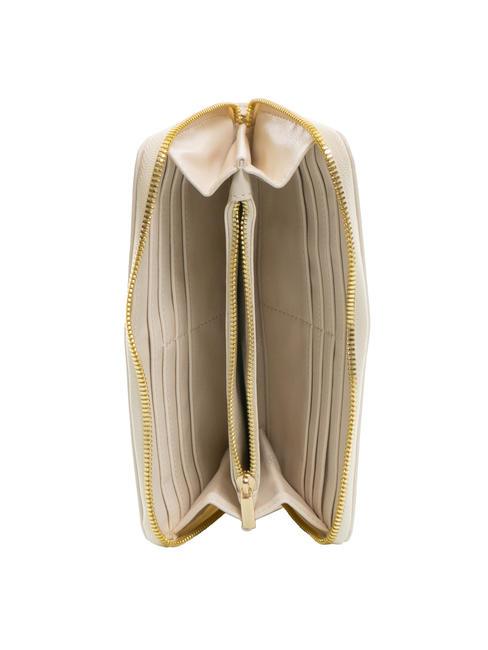 FONT Grand portefeuille zipp&eacute; autour beige - Portefeuilles Femme