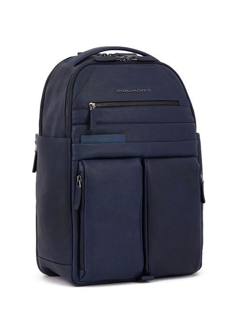 PAAVO Sac à dos pour ordinateur portable 15,6", en cuir bleu - Sacs à dos pour ordinateur portable