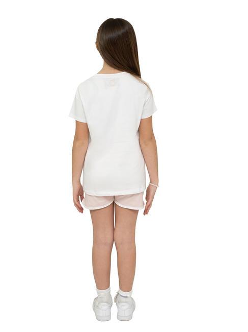 LIMEO Ensemble t-shirt et bermuda en coton blanc/p.s. - Surv&ecirc;tements pour enfants