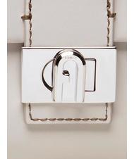 FURLA CHARLOTTE Mini sac porté épaule en cuir perle - Sacs pour Femme - 4