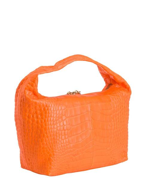 GINGER Petit sac à main en cuir de coco orange fluo - Sacs pour Femme