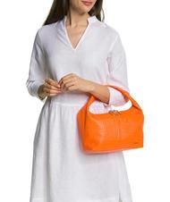 FURLA GINGER Petit sac à main en cuir de coco orange fluo - Sacs pour Femme - 4