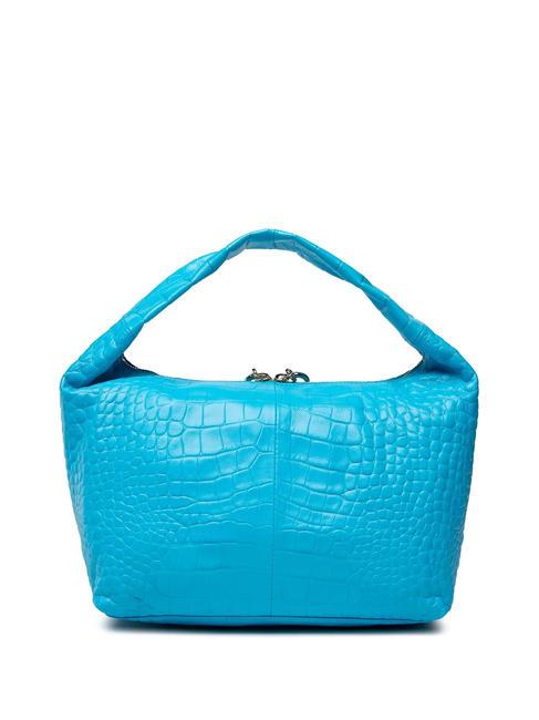 GINGER Petit sac à main en cuir de coco cyan - Sacs pour Femme