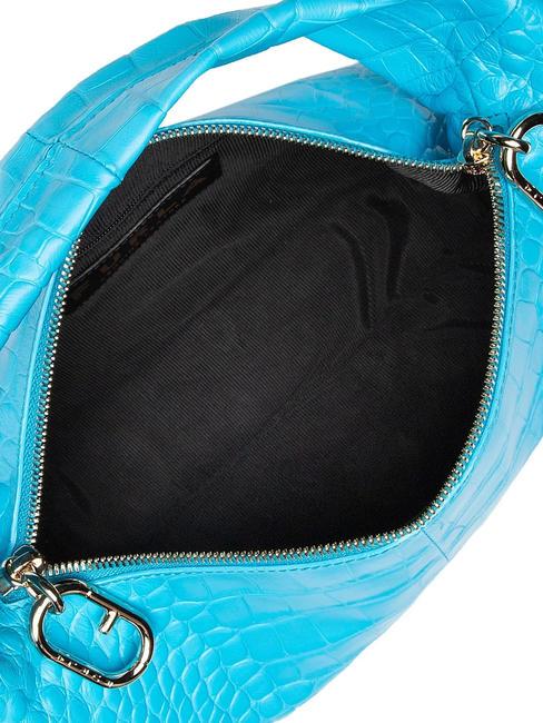 GINGER Petit sac à main en cuir de coco cyan - Sacs pour Femme