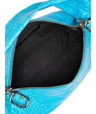 FURLA GINGER Petit sac à main en cuir de coco cyan - Sacs pour Femme - 5