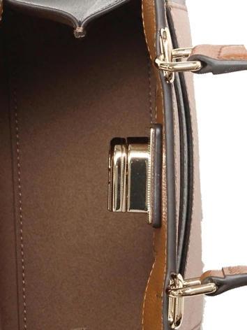 1927 Mini sac à main en cuir grège + noir + cognac h - Sacs pour Femme