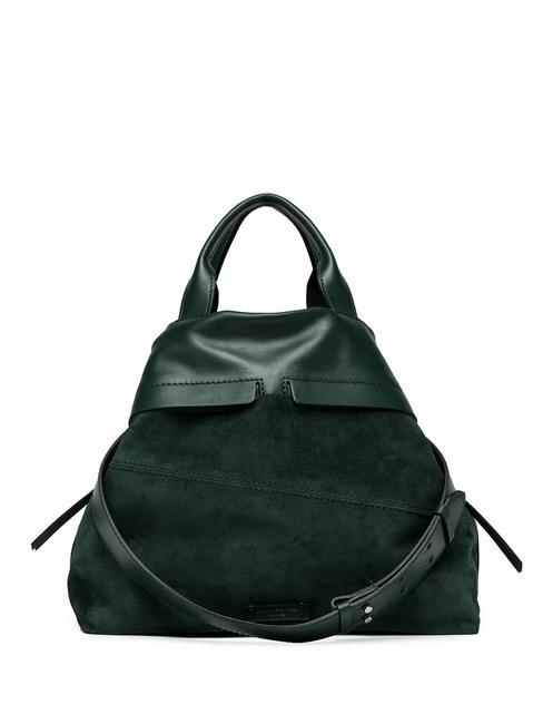DUNA Sac &agrave; main en cuir avec bandouli&egrave;re vert profond - Sacs pour Femme