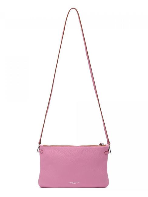 HERMY Pochette en cuir martel&eacute; rosa-nature - Sacs pour Femme