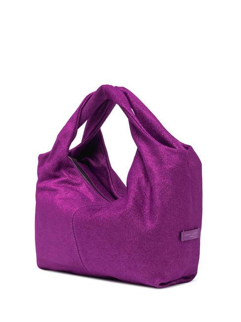 AGNESE Sac en cuir lamé rose vif - Sacs pour Femme