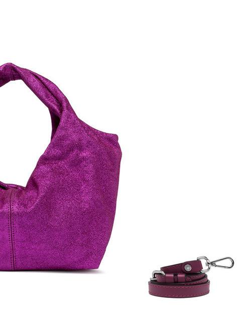 AGNESE Sac en cuir lamé rose vif - Sacs pour Femme