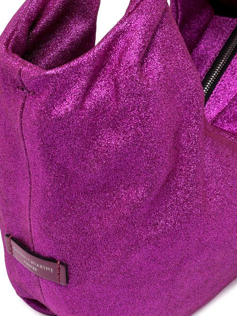 AGNESE Sac en cuir lamé rose vif - Sacs pour Femme