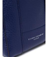 GIANNI CHIARINI SUPERLIGHT Sac en cuir martel&eacute; &agrave; double anses galaxie bleu-t.moro - Sacs pour Femme - 3