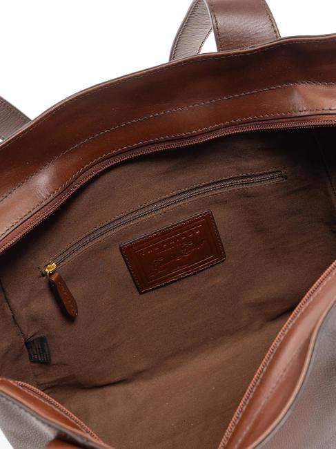 CARLOTTA Sac cabas porté épaule en cuir MARRON - Sacs pour Femme