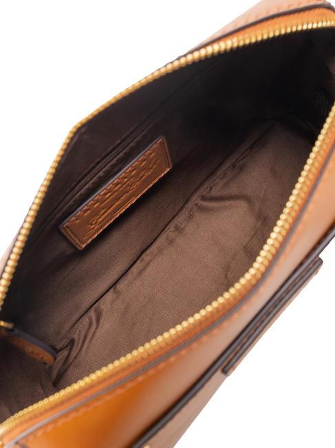 CECILIA Sac bandoulière en cuir Cognac / or - Sacs pour Femme