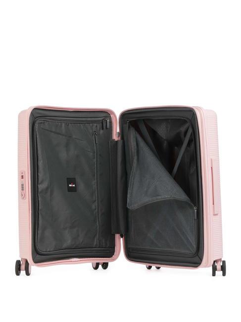 FORZA Chariot &agrave; bagages &agrave; main extensible rose - Valises cabine