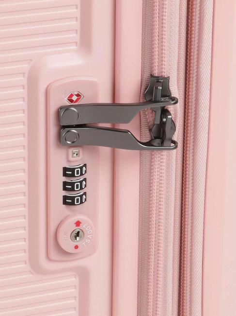 FORZA Lot de 3 chariots extensibles : cabine+moyen+grand rose - Ensemble Valises